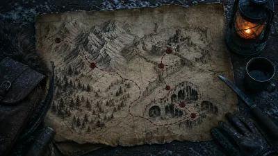Two routes marked across one winter performance map