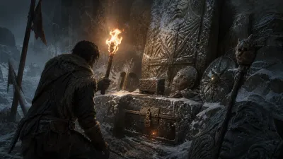 Achievement relics and hidden rewards among frozen ruins